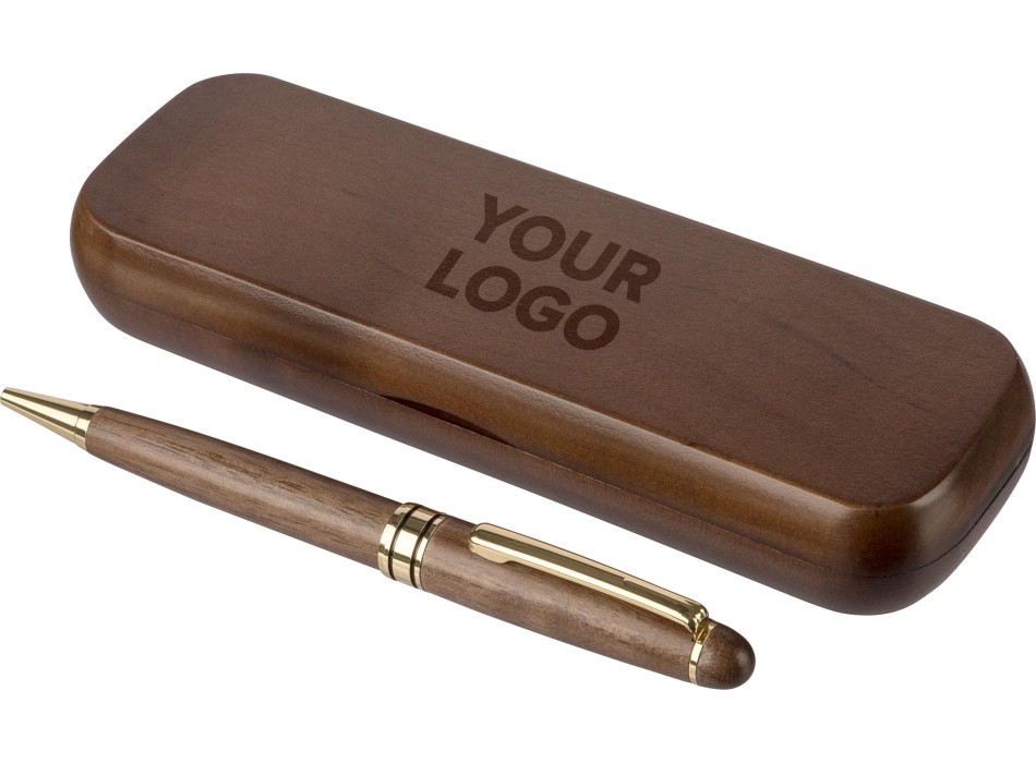 Walnut wooden pen set Adelina FullGadgets.com
