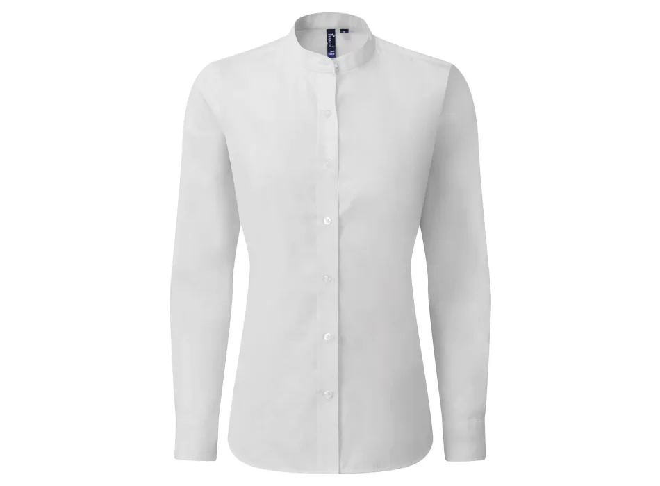 Women's Banded Collar 'Grandad' Shirt FullGadgets.com