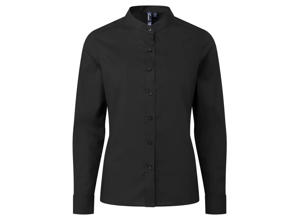 Women's Banded Collar 'Grandad' Shirt FullGadgets.com