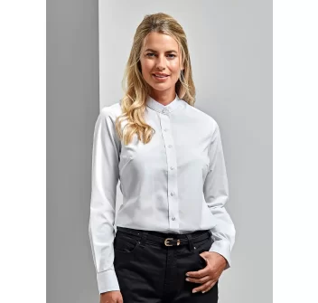 Women's Banded Collar 'Grandad' Shirt FullGadgets.com