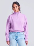Felpa Wom Crop 1/4 Zip Sweat 80% Cotone 20% Personalizzabile |Just Hoods by AWDis