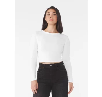 Women’s Micro Rib Long Sleeve Baby Tee FullGadgets.com