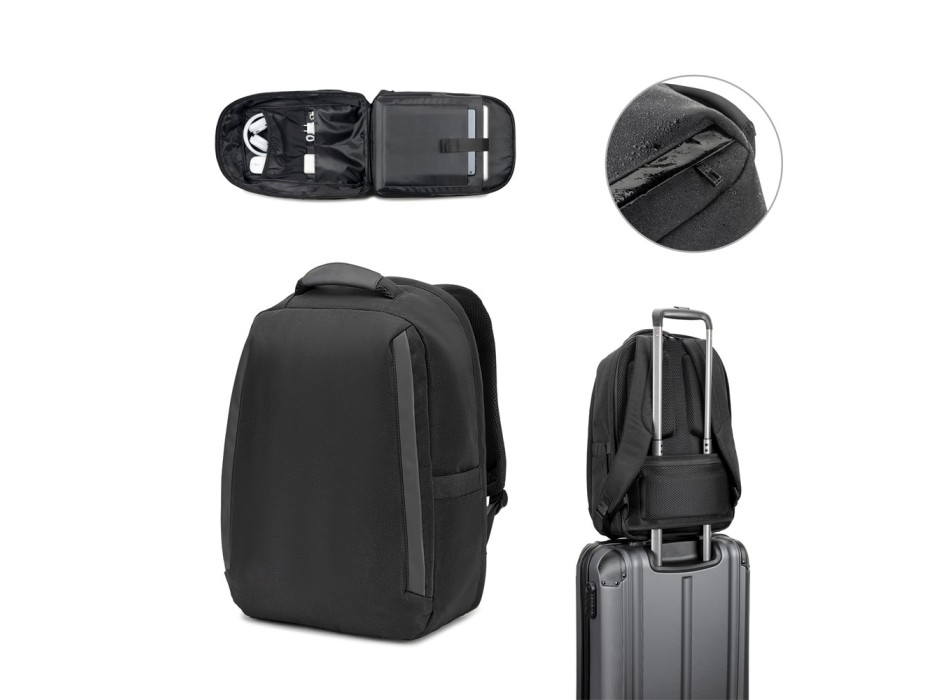 YANGON BPACK. Zaino antifurto, in twill con rivestimento idrorepellente e poliestere riciclato 600D ad alta densità, per laptop da 17.3" FullGadgets.com