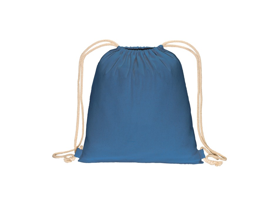 Zainetto a tinta unita in cotone riciclato 140 g/m2. Chiusura con doppi cordini FullGadgets.com