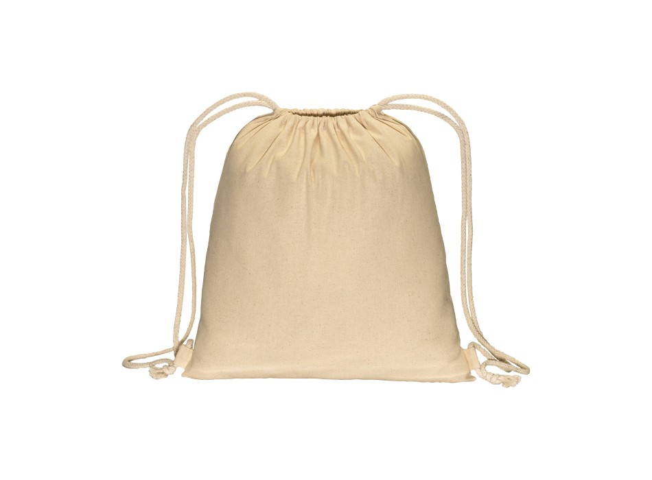 Zainetto a tinta unita in cotone riciclato 140 g/m2. Chiusura con doppi cordini FullGadgets.com