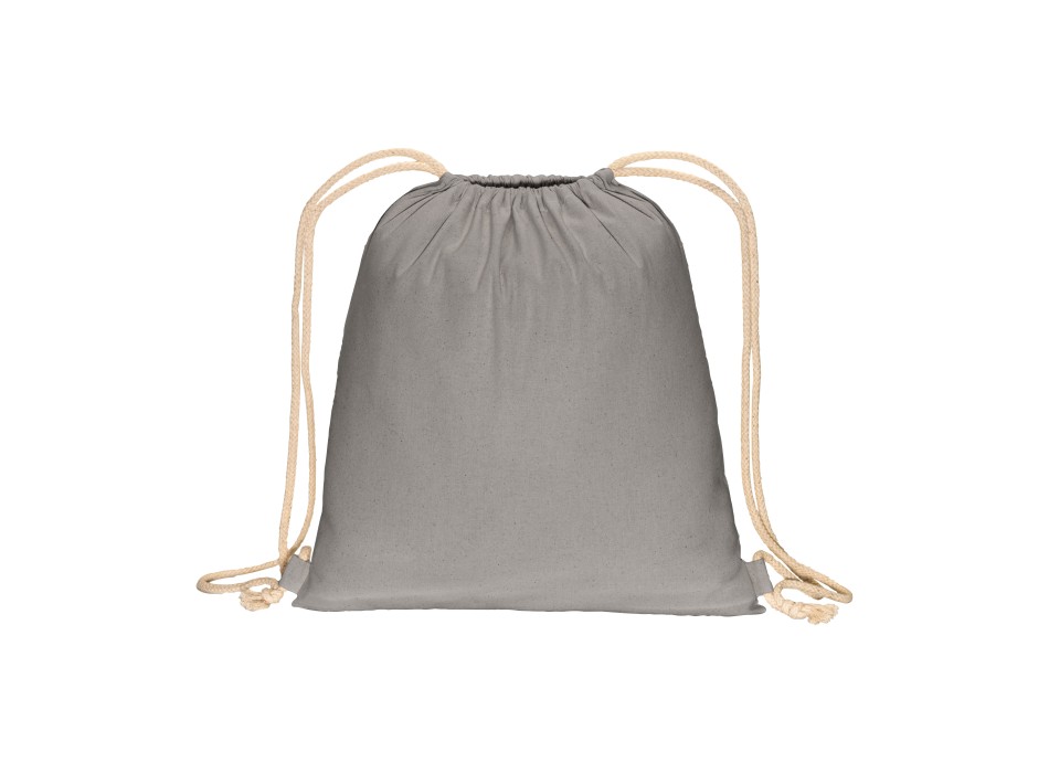 Zainetto a tinta unita in cotone riciclato 140 g/m2. Chiusura con doppi cordini FullGadgets.com