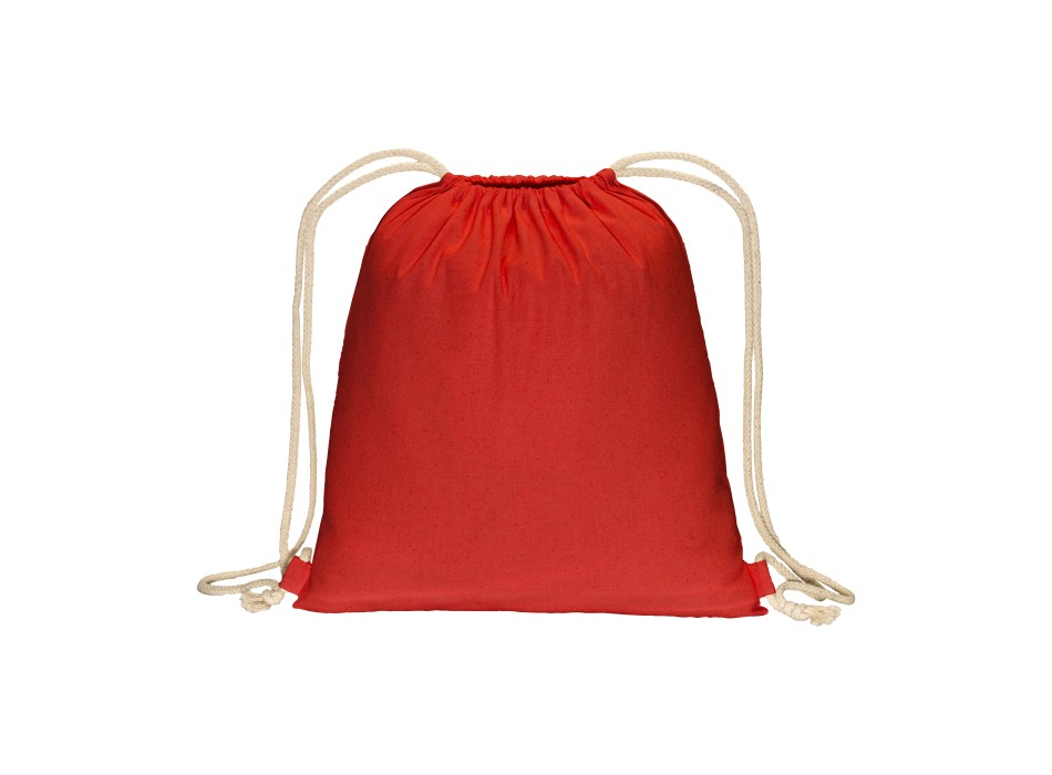 Zainetto a tinta unita in cotone riciclato 140 g/m2. Chiusura con doppi cordini FullGadgets.com