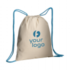 Zainetto bianco in cotone naturale con chiusura a strozzo e cordini colorati FullGadgets.com