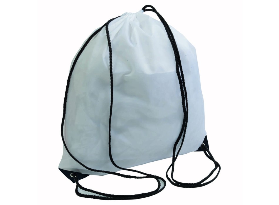 Zainetto bianco in poliestere 210 T con chiusura a strozzo, angoli rinforzati FullGadgets.com