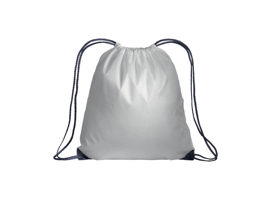 Zainetto bianco in poliestere 210 T con chiusura a strozzo, angoli rinforzati FullGadgets.com