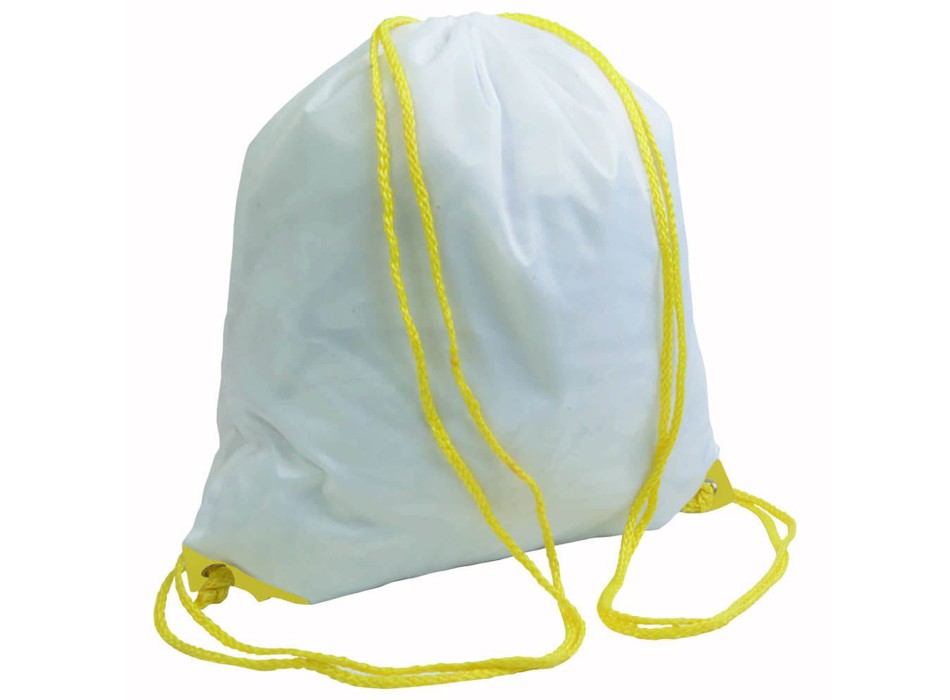 Zainetto bianco in poliestere 210 T con chiusura a strozzo, angoli rinforzati FullGadgets.com