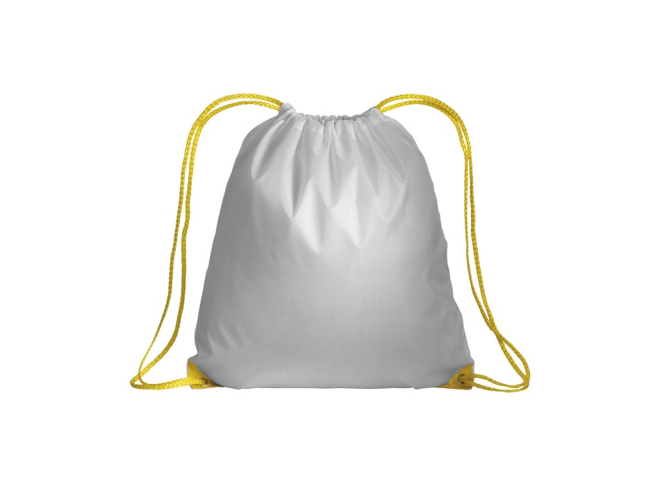 Zainetto bianco in poliestere 210 T con chiusura a strozzo, angoli rinforzati FullGadgets.com