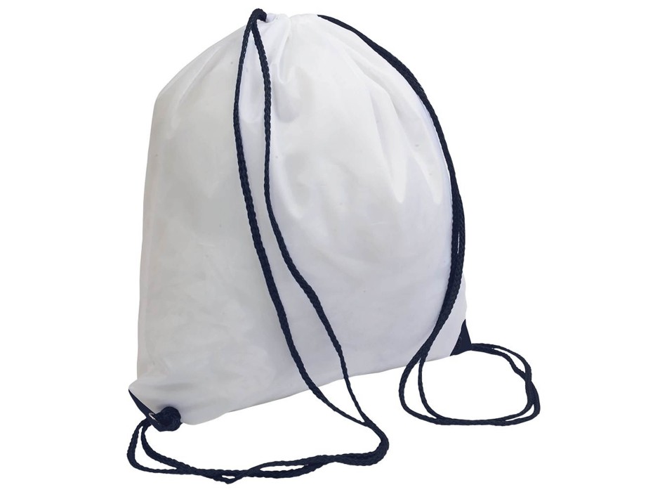 Zainetto bianco in poliestere 210 T con chiusura a strozzo, angoli rinforzati FullGadgets.com