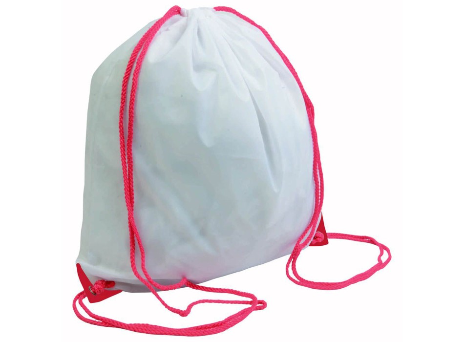 Zainetto bianco in poliestere 210 T con chiusura a strozzo, angoli rinforzati FullGadgets.com