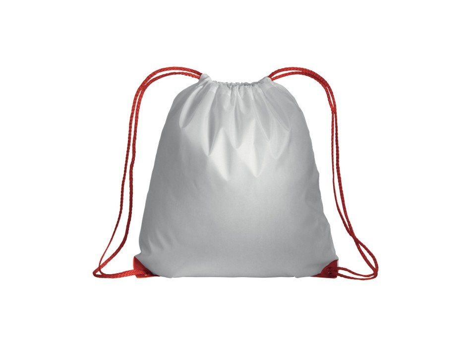 Zainetto bianco in poliestere 210 T con chiusura a strozzo, angoli rinforzati FullGadgets.com