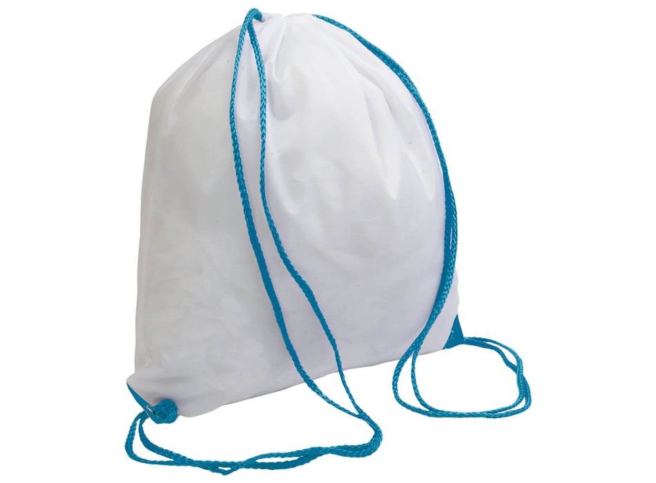 Zainetto bianco in poliestere 210 T con chiusura a strozzo, angoli rinforzati FullGadgets.com