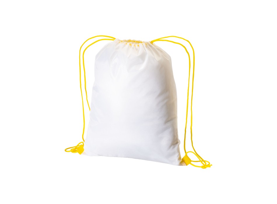 Zainetto bianco in poliestere 210 T con chiusura a strozzo e cordini colorati FullGadgets.com