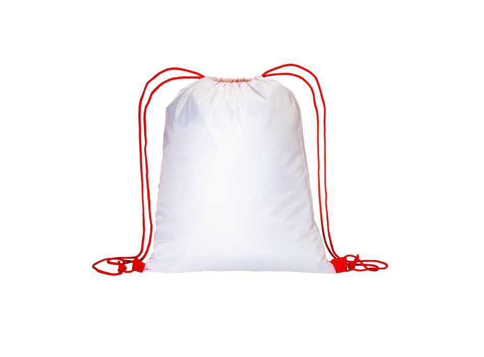 Zainetto bianco in poliestere 210 T con chiusura a strozzo e cordini colorati FullGadgets.com