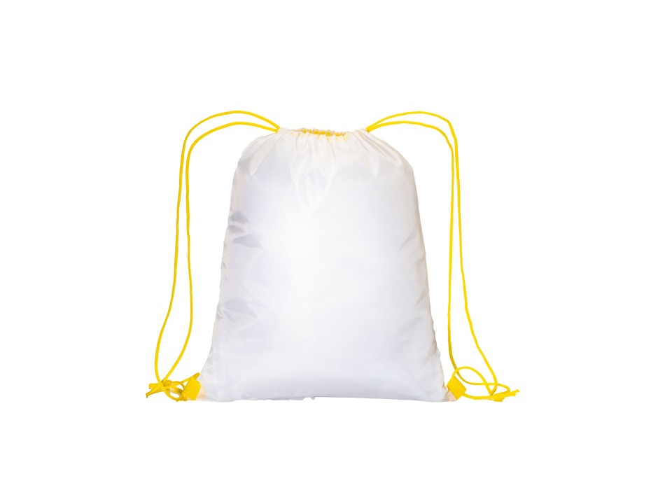 Zainetto bianco in poliestere 210 T con chiusura a strozzo e cordini colorati FullGadgets.com