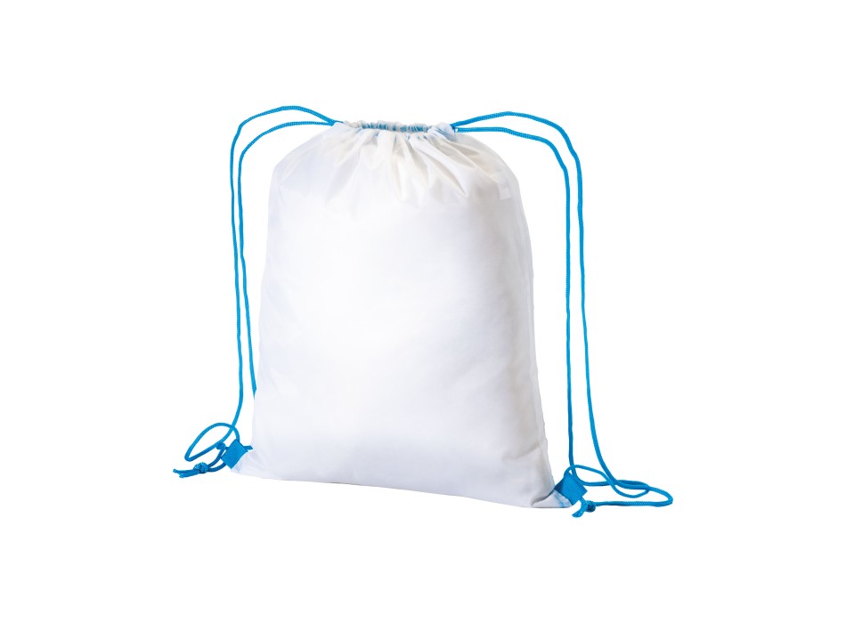 Zainetto bianco in poliestere 210 T con chiusura a strozzo e cordini colorati FullGadgets.com