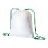 Zainetto bianco in poliestere 210 T con chiusura a strozzo e cordini colorati