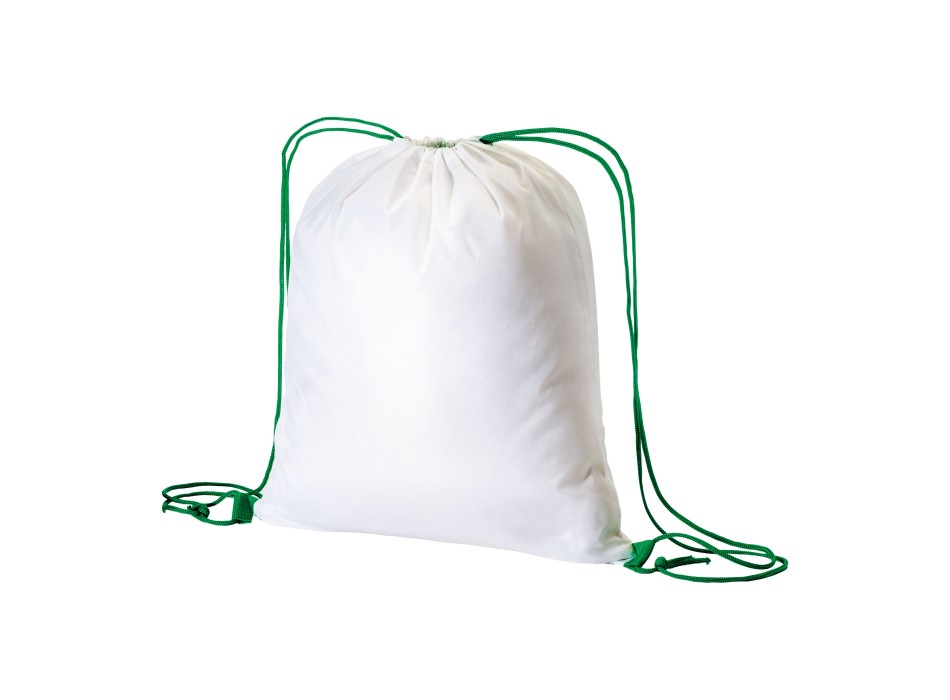 Zainetto bianco in poliestere 210 T con chiusura a strozzo e cordini colorati FullGadgets.com