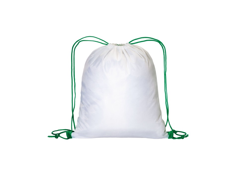 Zainetto bianco in poliestere 210 T con chiusura a strozzo e cordini colorati FullGadgets.com