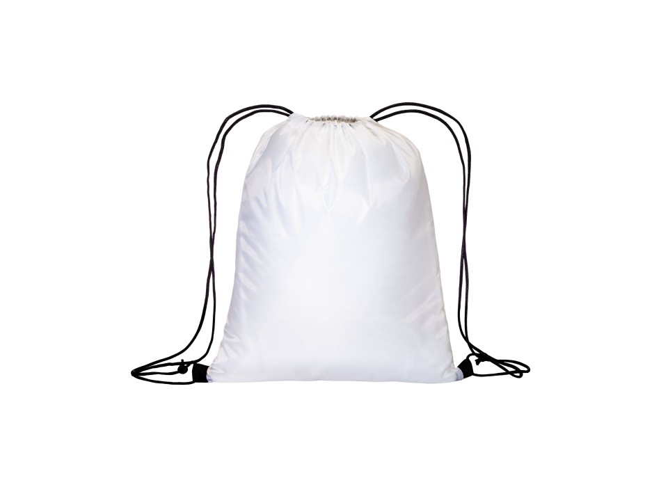 Zainetto bianco in poliestere 210 T con chiusura a strozzo e cordini colorati FullGadgets.com