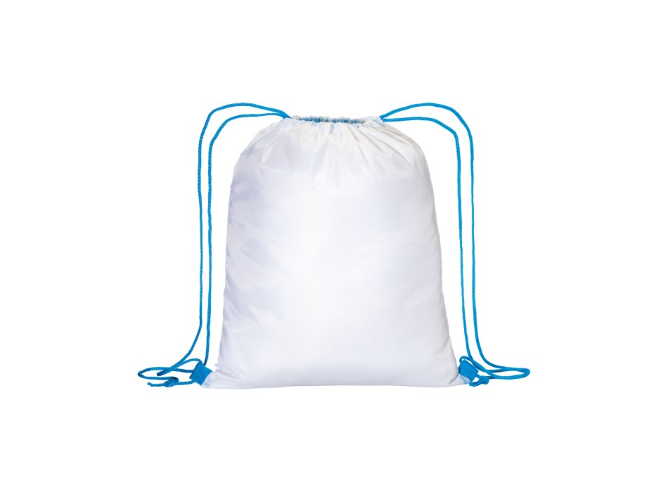 Zainetto bianco in poliestere 210 T con chiusura a strozzo e cordini colorati FullGadgets.com