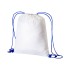 Zainetto bianco in poliestere 210 T con chiusura a strozzo e cordini colorati