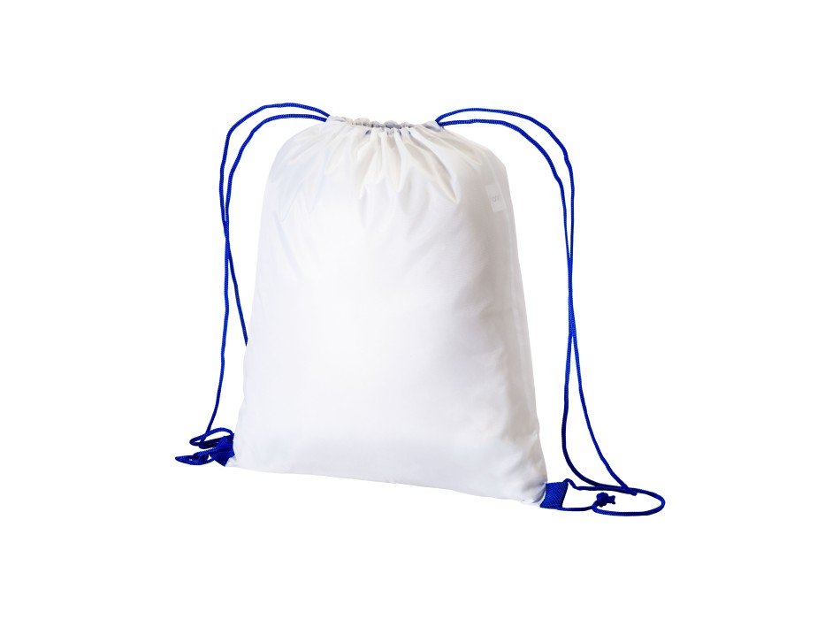 Zainetto bianco in poliestere 210 T con chiusura a strozzo e cordini colorati FullGadgets.com