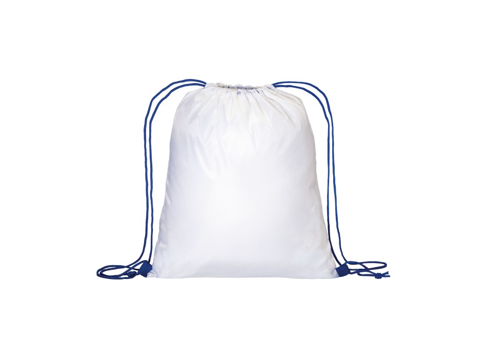 Zainetto bianco in poliestere 210 T con chiusura a strozzo e cordini colorati FullGadgets.com