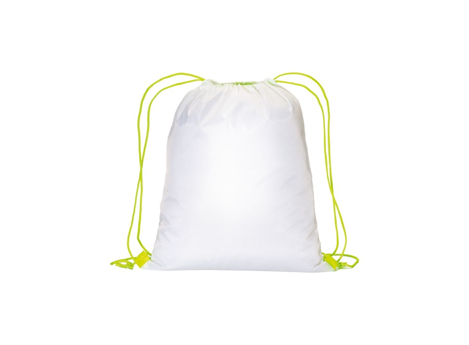 Zainetto bianco in poliestere 210 T con chiusura a strozzo e cordini colorati FullGadgets.com