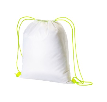 Zainetto bianco in poliestere 210 T con chiusura a strozzo e cordini colorati FullGadgets.com