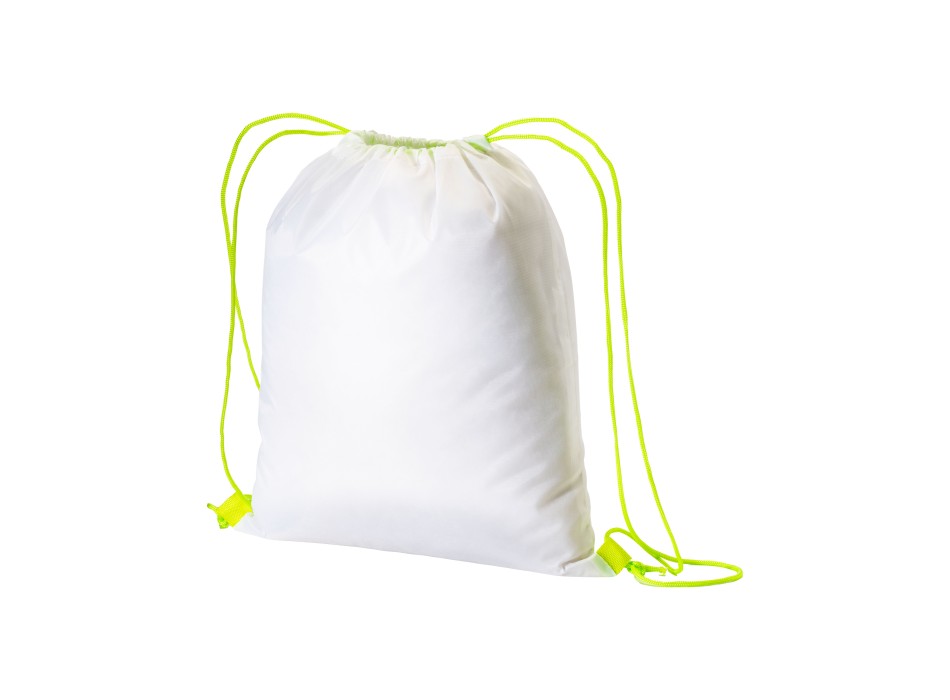 Zainetto bianco in poliestere 210 T con chiusura a strozzo e cordini colorati FullGadgets.com