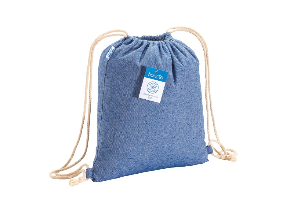 Zainetto carbon neutral in cotone riciclato effetto melange 280 gr/m2 con chiusura a stroz FullGadgets.com