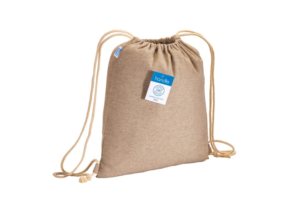 Zainetto carbon neutral in cotone riciclato effetto melange 280 gr/m2 con chiusura a stroz FullGadgets.com