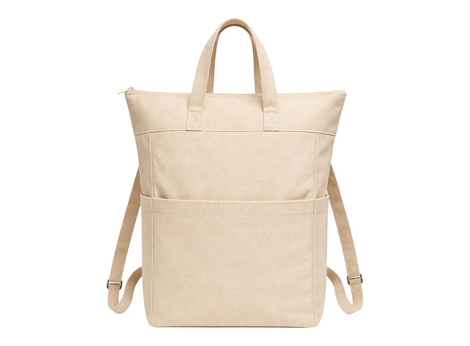 Zainetto cotone 340 g/m2. Manici corti e due tasche laterali porta bottiglie FullGadgets.com