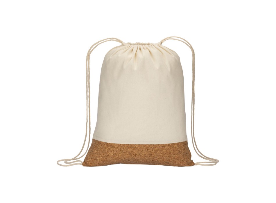 Zainetto in cotone 135 g/m2 con chiusura a strozzo,  base in sughero FullGadgets.com