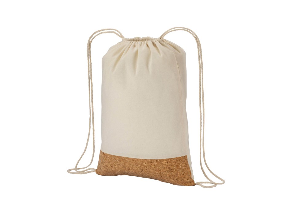 Zainetto in cotone 135 g/m2 con chiusura a strozzo,  base in sughero FullGadgets.com