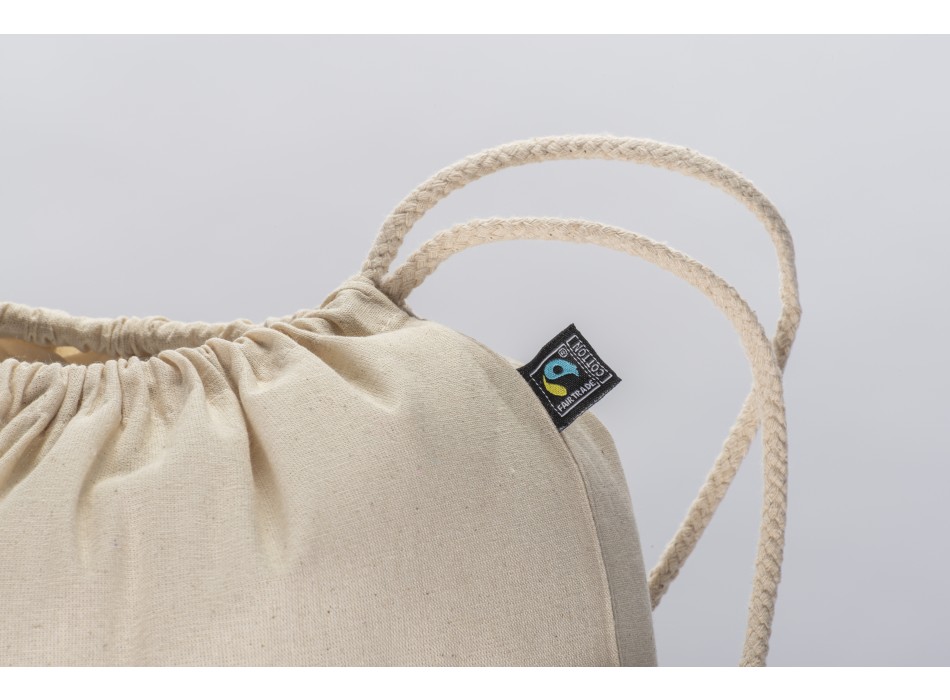 Zainetto in cotone FAIRTRADE ® 140 g/m2 con chiusura a strozzo FullGadgets.com