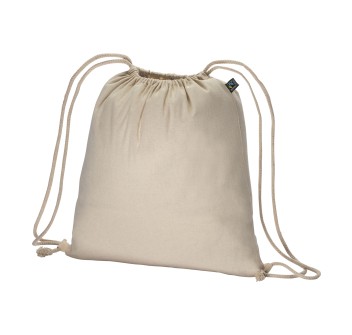 Zainetto in cotone FAIRTRADE ® 140 g/m2 con chiusura a strozzo FullGadgets.com