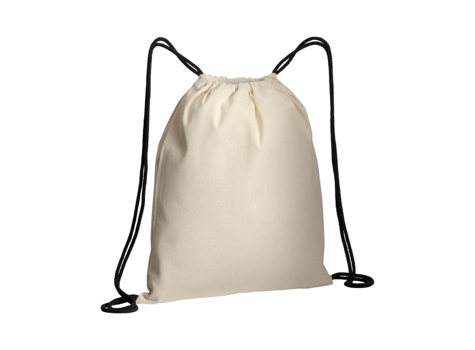 Zainetto in cotone naturale con chiusura a strozzo e cordini colorati FullGadgets.com