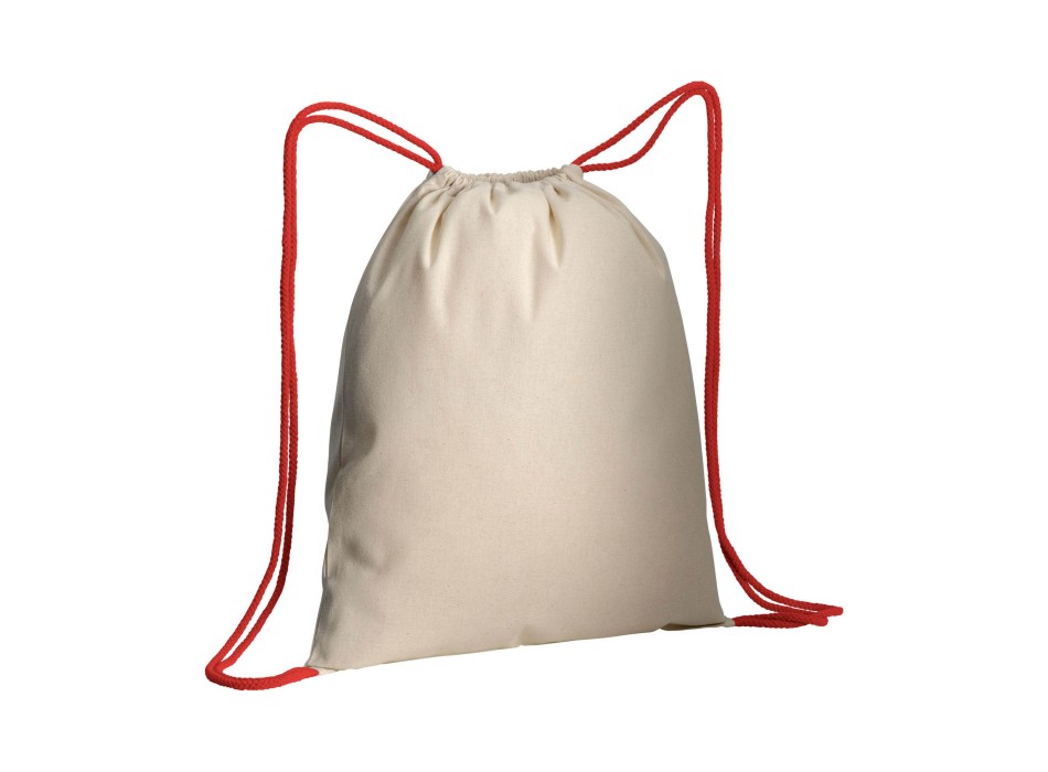 Zainetto in cotone naturale con chiusura a strozzo e cordini colorati FullGadgets.com