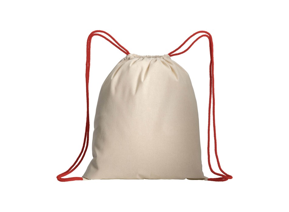 Zainetto in cotone naturale con chiusura a strozzo e cordini colorati FullGadgets.com