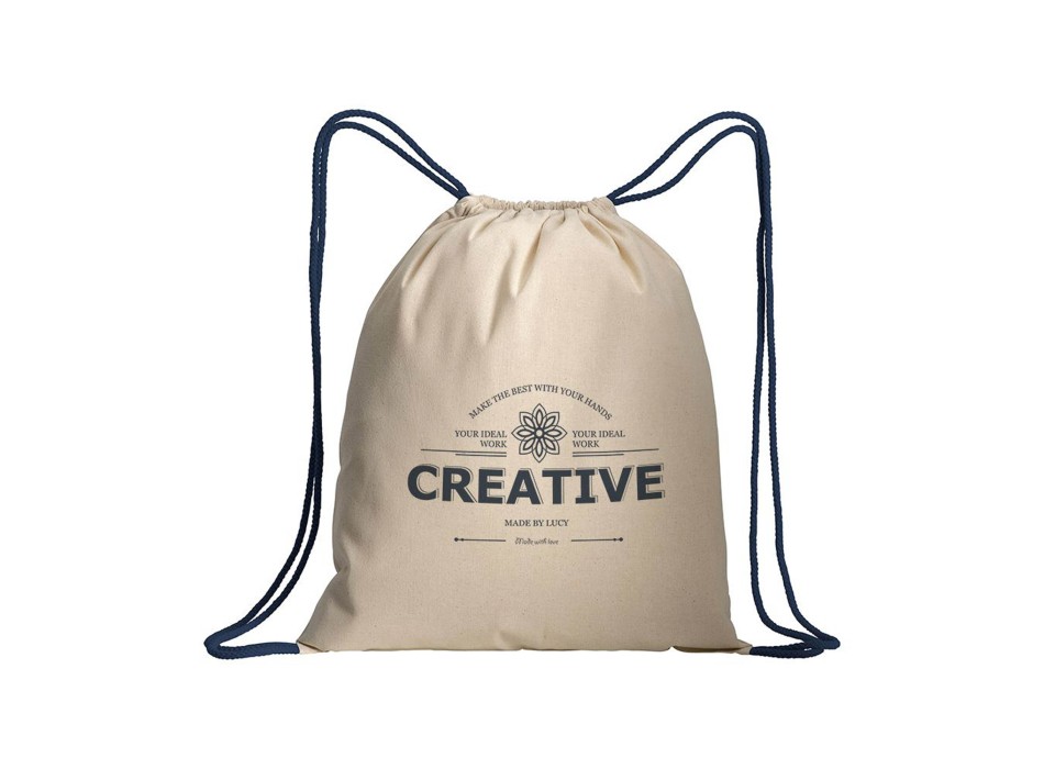 Zainetto in cotone naturale con chiusura a strozzo e cordini colorati FullGadgets.com