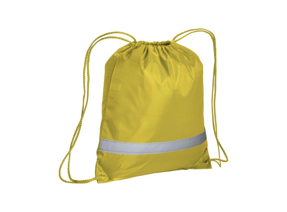 Zainetto in poliestere 210T con banda catarifrangente, chiusura a strozzo FullGadgets.com