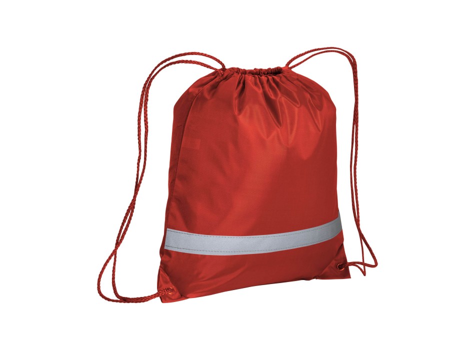 Zainetto in poliestere 210T con banda catarifrangente, chiusura a strozzo FullGadgets.com