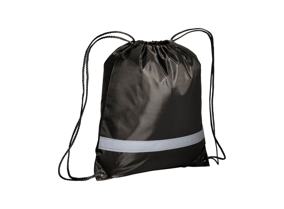 Zainetto in poliestere 210T con banda catarifrangente, chiusura a strozzo FullGadgets.com