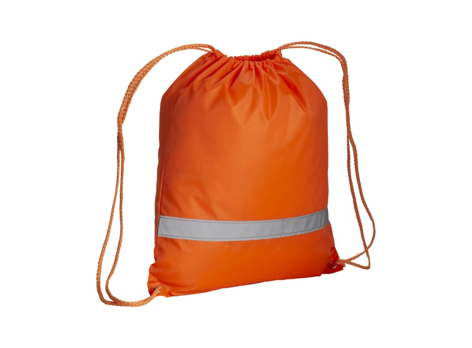 Zainetto in poliestere 210T con banda catarifrangente, chiusura a strozzo FullGadgets.com